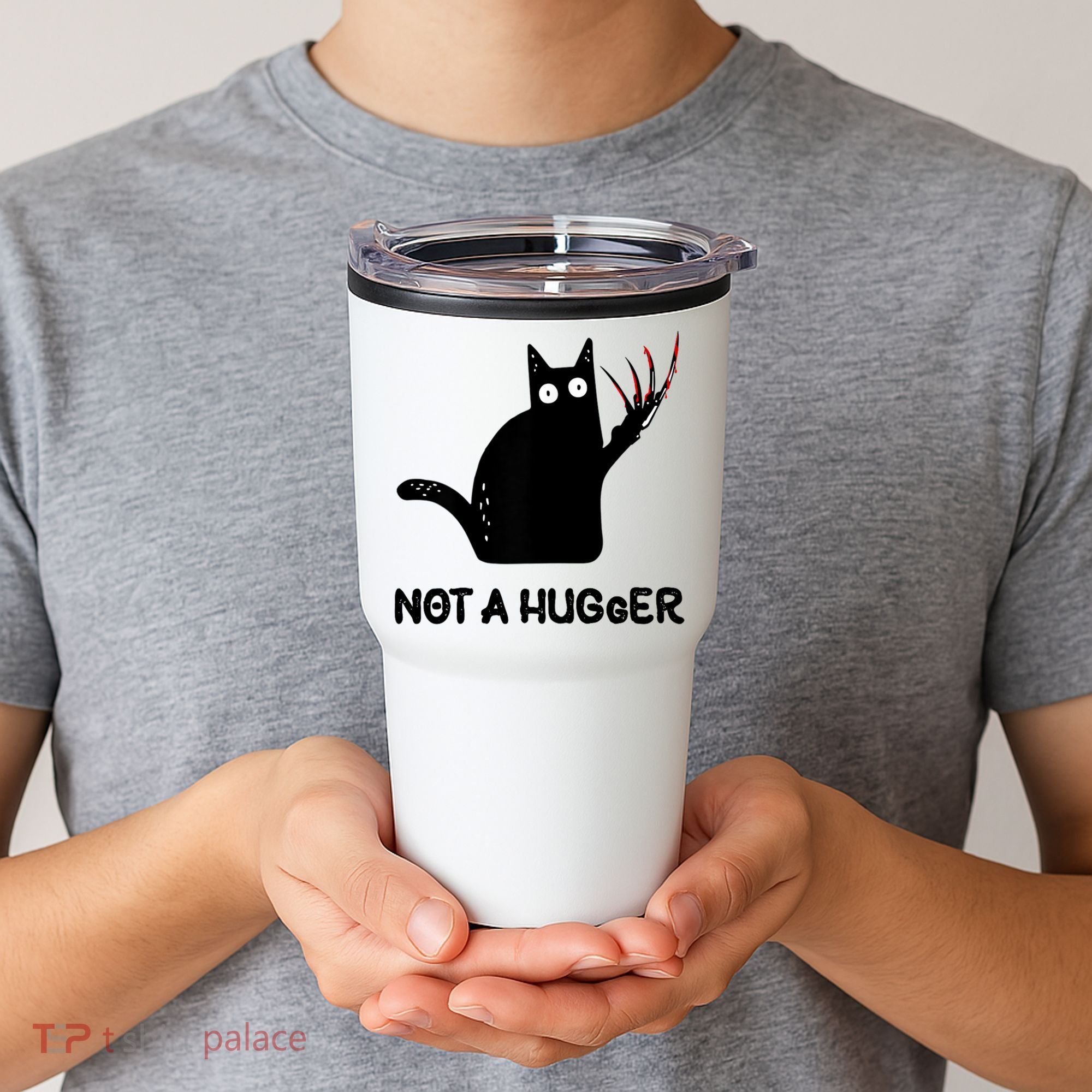 Funny Cat Not A Hugger Sarcastic Cat Saying Tumbler