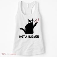 Funny Cat Not A Hugger Sarcastic Cat Saying Women's Tank Top thumb 0