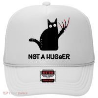 Funny Cat Not A Hugger Sarcastic Cat Saying Hat thumb 0