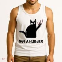 Funny Cat Not A Hugger Sarcastic Cat Saying Tank Top thumb 3