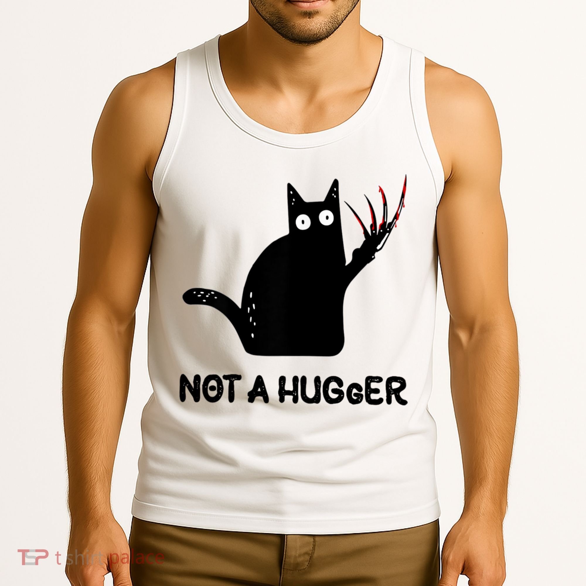 Funny Cat Not A Hugger Sarcastic Cat Saying Tank Top