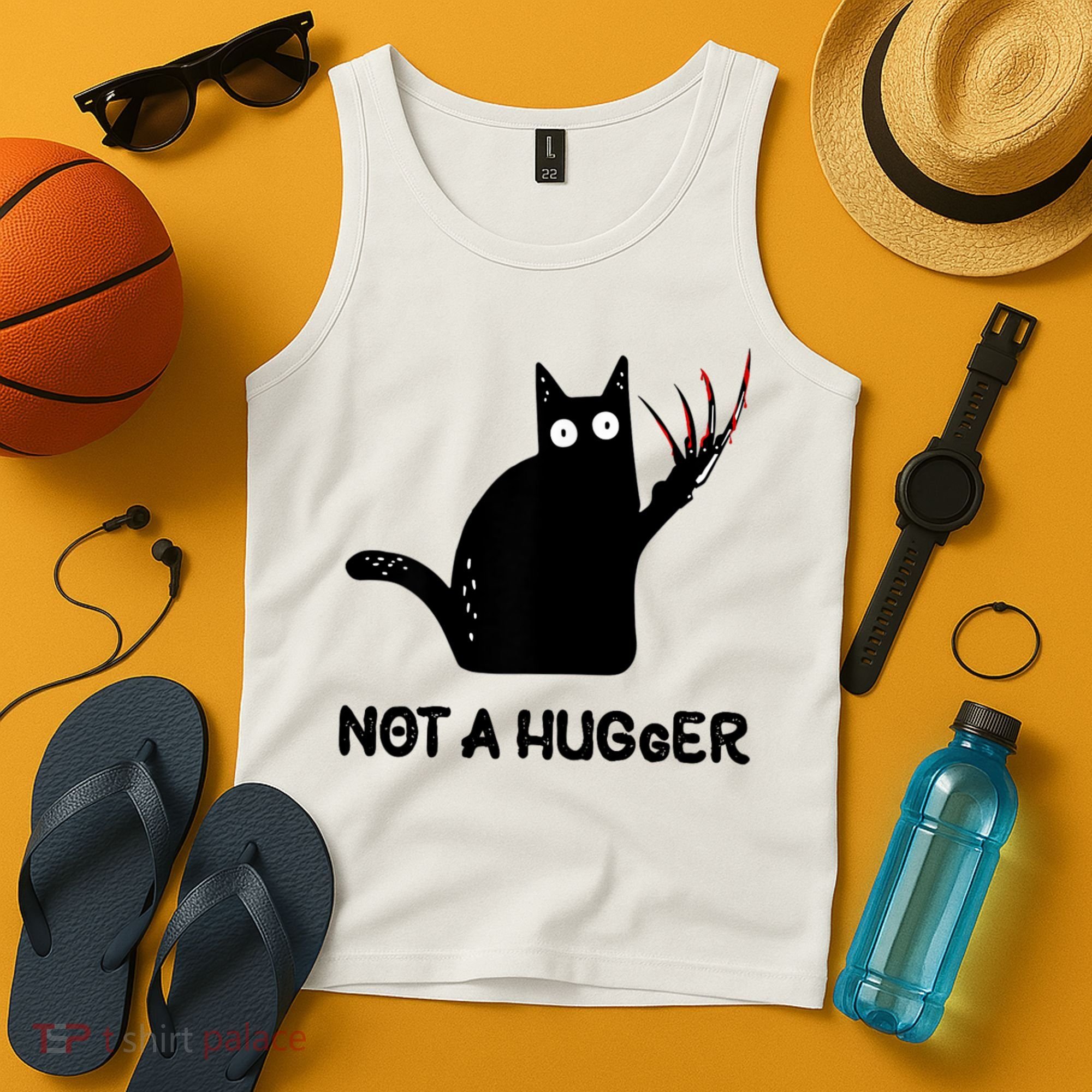 Funny Cat Not A Hugger Sarcastic Cat Saying Tank Top