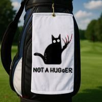 Funny Cat Not A Hugger Sarcastic Cat Saying Golf Towel thumb 2