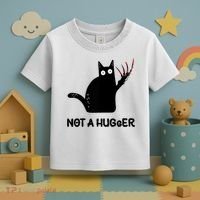 Funny Cat Not A Hugger Sarcastic Cat Saying Toddler T-Shirt thumb 3