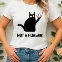 Funny Cat Not A Hugger Sarcastic Cat Saying Women's T-Shirt thumb 2