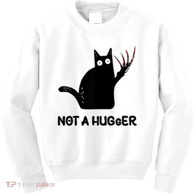 Funny Cat Not A Hugger Sarcastic Cat Saying Kids Sweatshirt