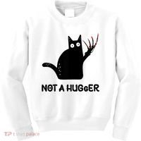 Funny Cat Not A Hugger Sarcastic Cat Saying Kids Sweatshirt thumb 0