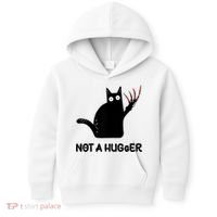 Funny Cat Not A Hugger Sarcastic Cat Saying Kids Hoodie thumb 0
