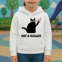 Funny Cat Not A Hugger Sarcastic Cat Saying Kids Hoodie thumb 3