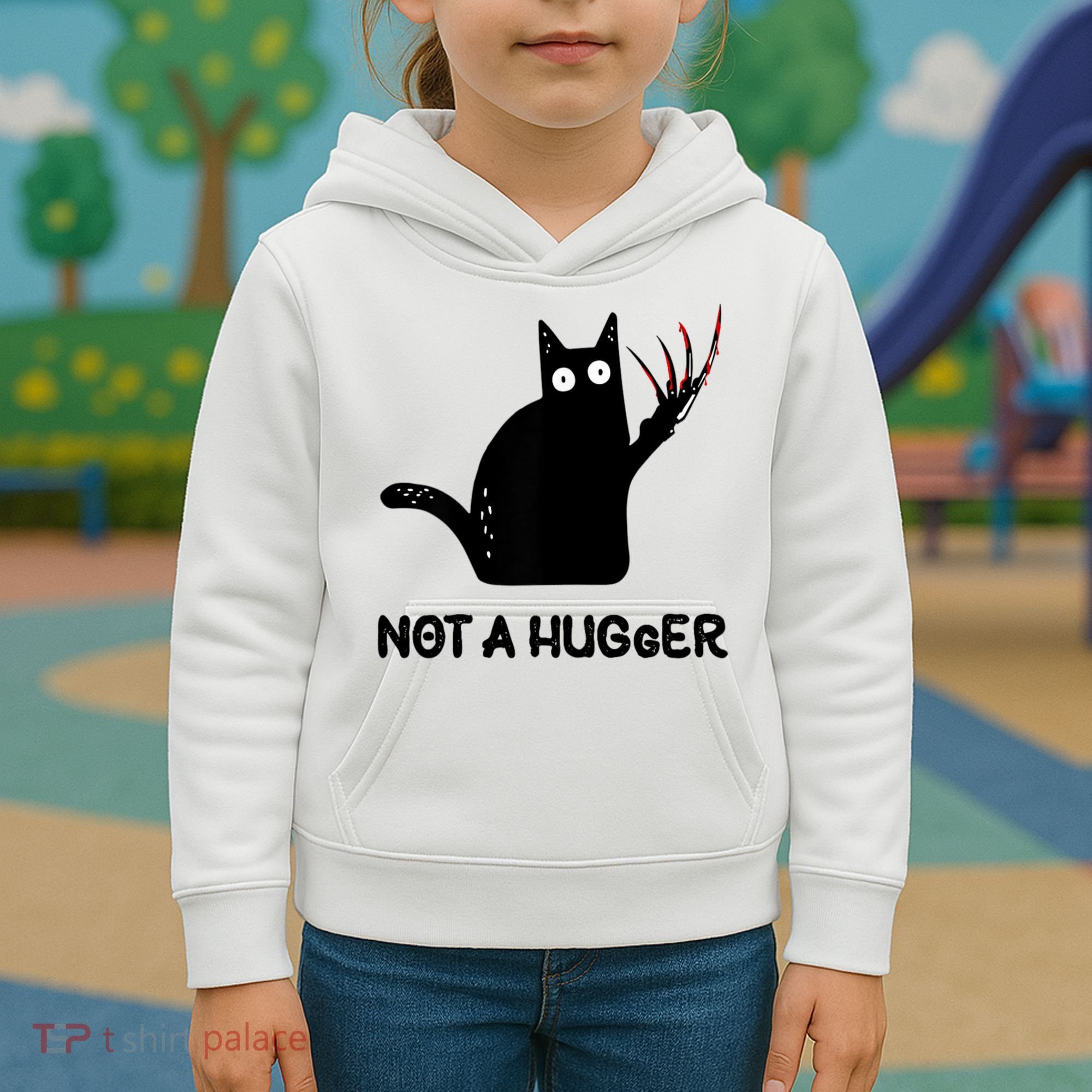 Funny Cat Not A Hugger Sarcastic Cat Saying Kids Hoodie