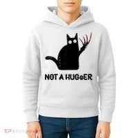 Funny Cat Not A Hugger Sarcastic Cat Saying Kids Hoodie thumb 4