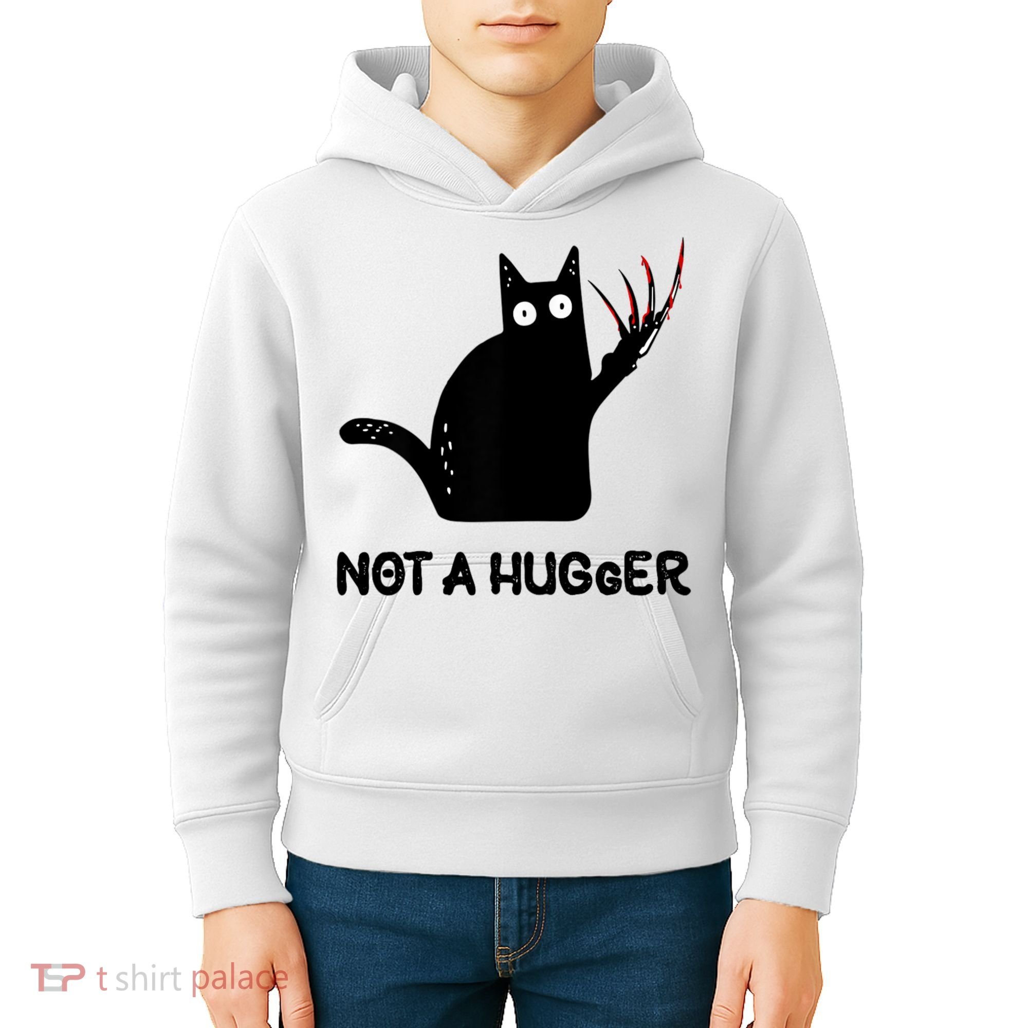 Funny Cat Not A Hugger Sarcastic Cat Saying Kids Hoodie