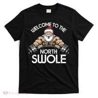 Funny Christmas North Swole Santa Claus Exercise Gym T-Shirt thumb 0