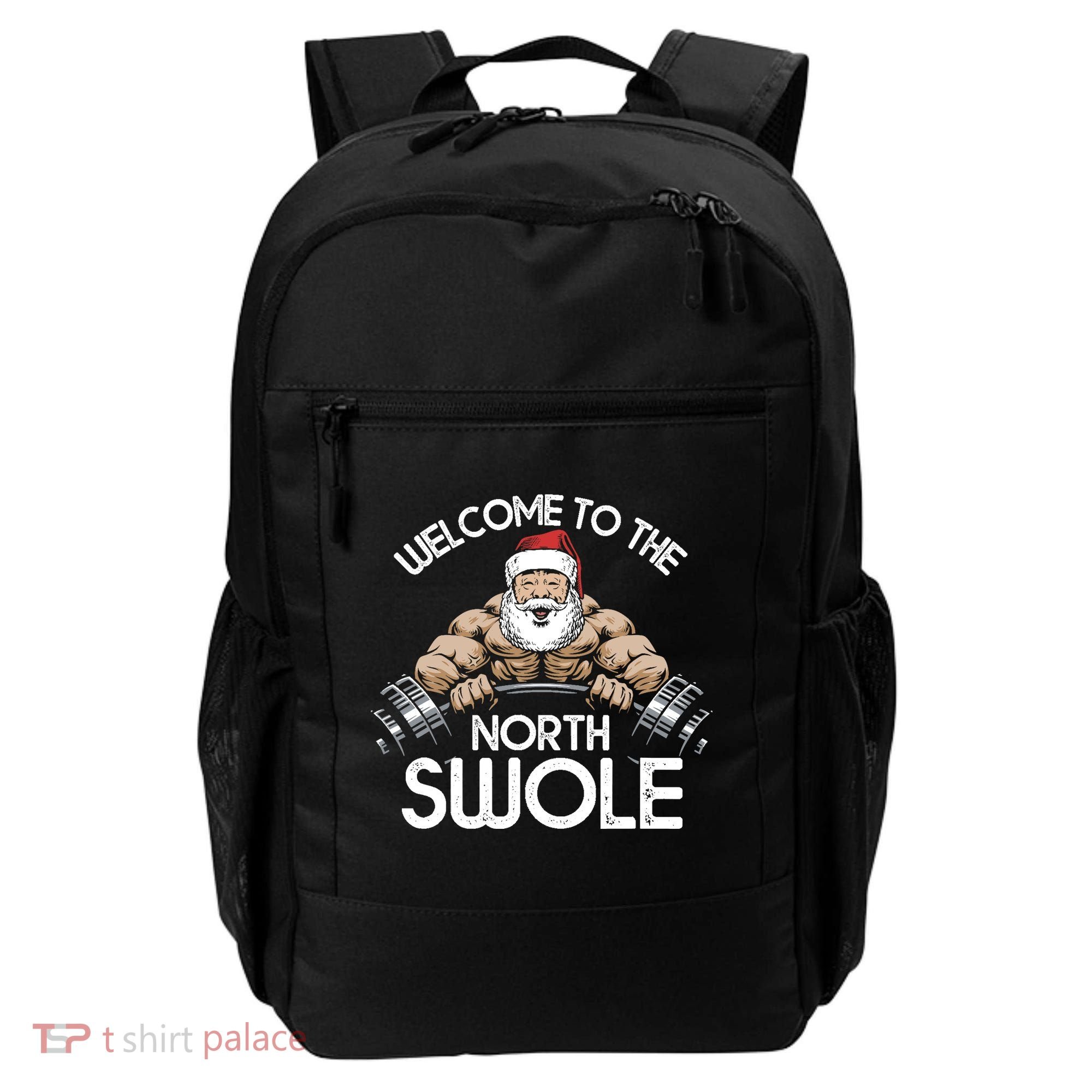Funny Christmas North Swole Santa Claus Exercise Gym Backpack