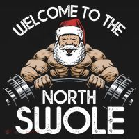 Funny Christmas North Swole Santa Claus Exercise Gym Women's Hoodie thumb 2