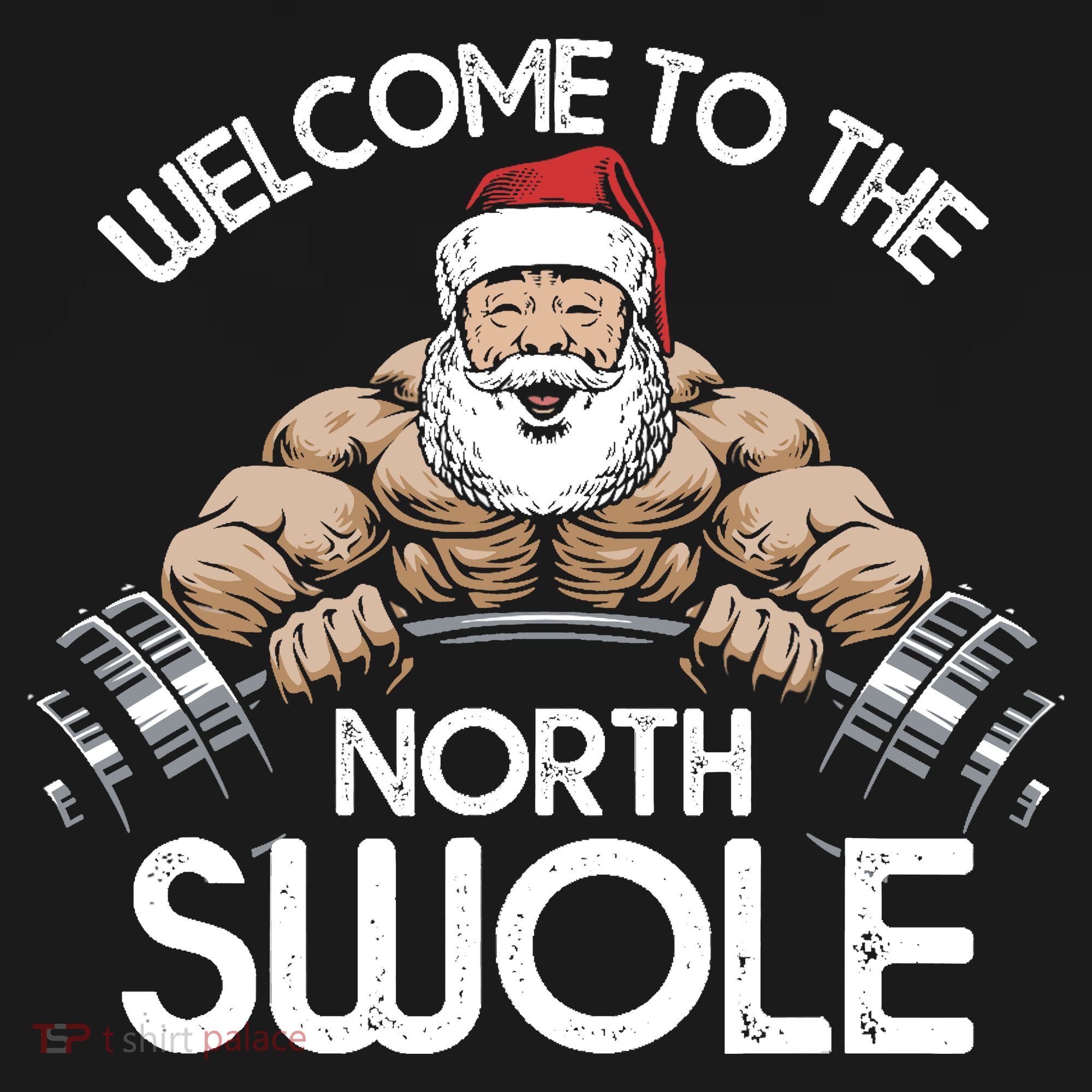 Funny Christmas North Swole Santa Claus Exercise Gym Women's Hoodie