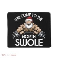 Funny Christmas North Swole Santa Claus Exercise Gym Mousepad thumb 0