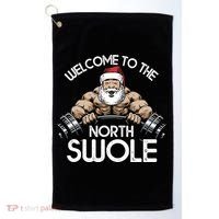 Funny Christmas North Swole Santa Claus Exercise Gym Golf Towel thumb 0