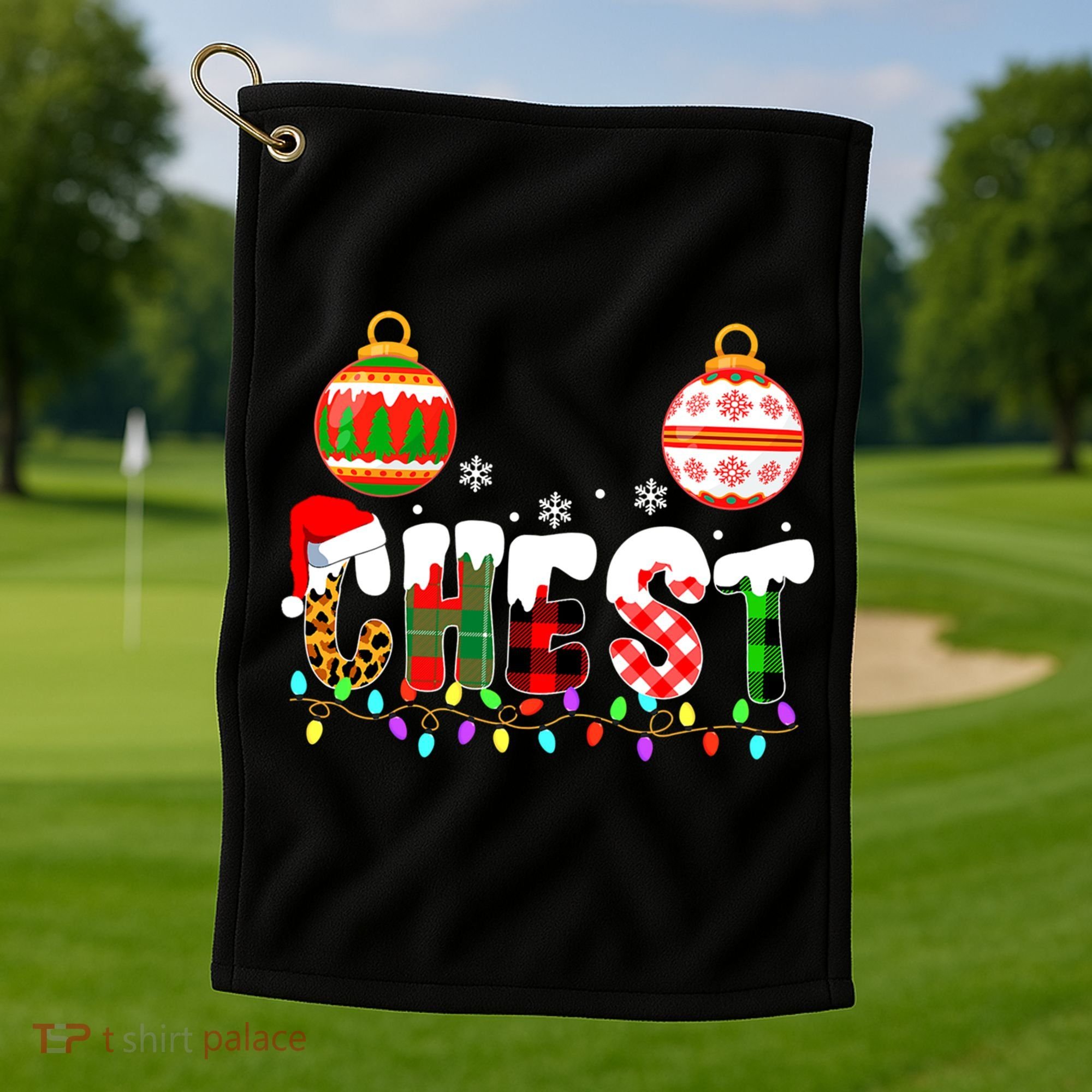 Funny Chest Nuts Couples Christmas Chestnuts Adult Matching Gift Golf Towel