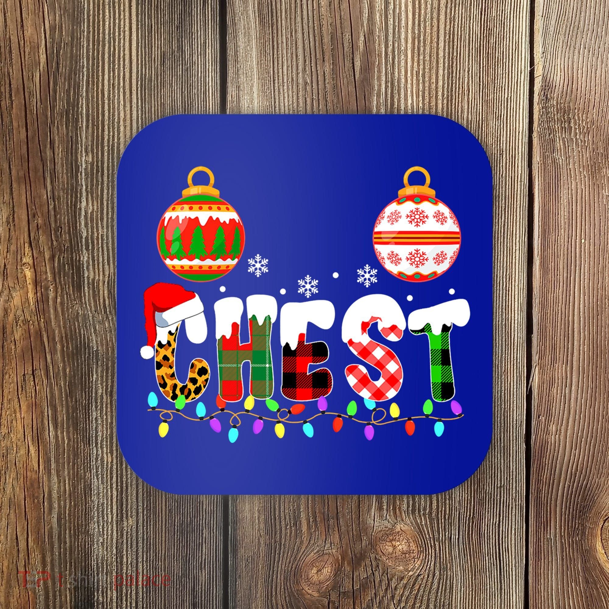 Funny Chest Nuts Couples Christmas Chestnuts Adult Matching Gift Coaster