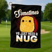 Funny Chicken Nugget Fast Food Cool Gift Golf Towel thumb 1