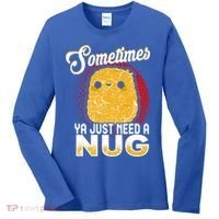 Funny Chicken Nugget Fast Food Cool Gift Women's Long Sleeve Shirt thumb 0