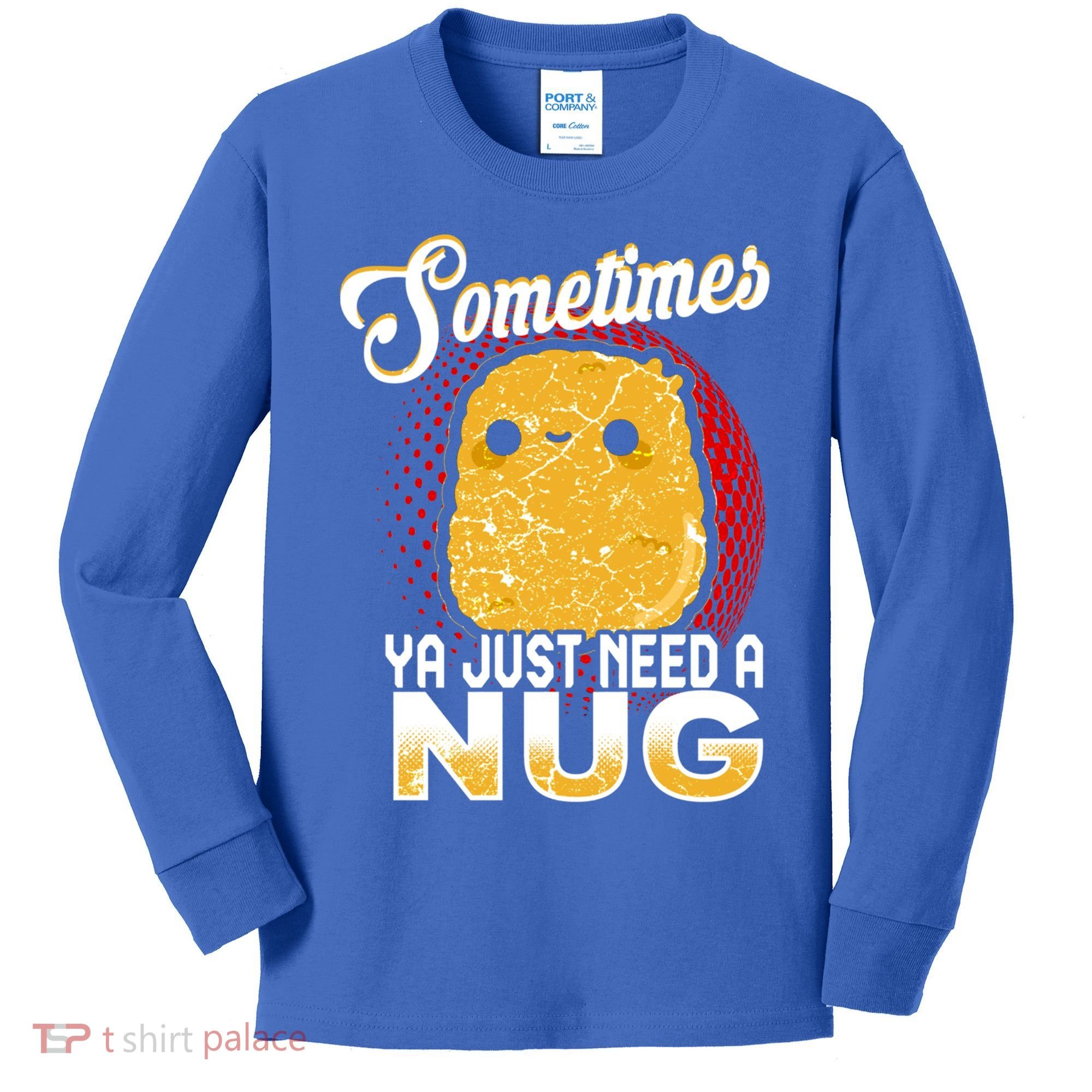 Funny Chicken Nugget Fast Food Cool Gift Kids Long Sleeve Shirt