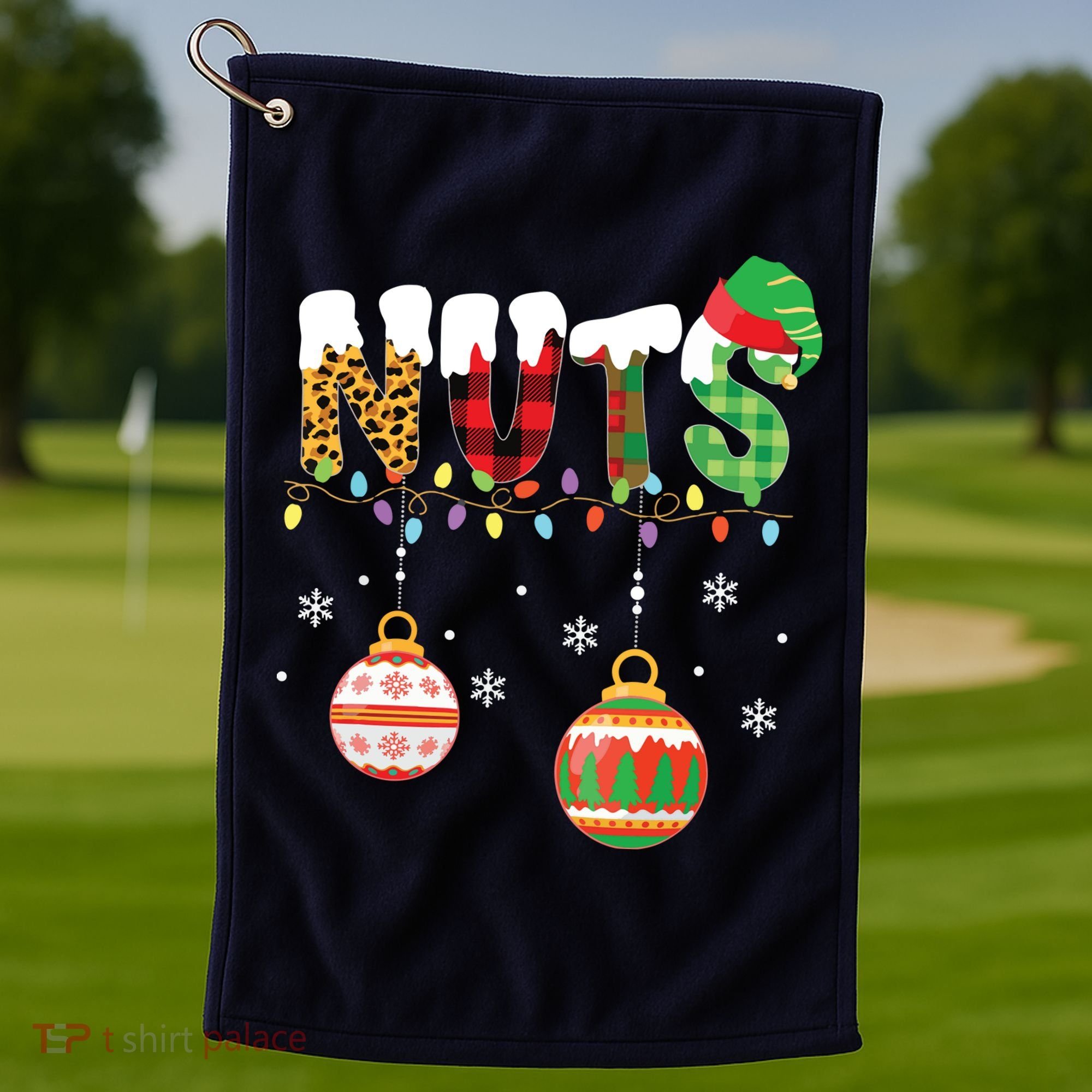 Funny Chest Nuts Couples Christmas Chestnuts Adult Golf Towel