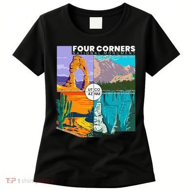 Four Corners National Monument With National Parks Vintage Women's T-Shirt
