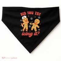 Funny Christmas Nurse Gingerbread Man Did You Try Icing It USA-Made Doggie Bandana thumb 0