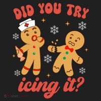 Funny Christmas Nurse Gingerbread Man Did You Try Icing It Beanie thumb 2