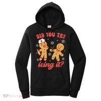 Funny Christmas Nurse Gingerbread Man Did You Try Icing It Women's Hoodie thumb 0