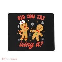Funny Christmas Nurse Gingerbread Man Did You Try Icing It Mousepad thumb 0