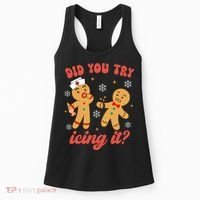Funny Christmas Nurse Gingerbread Man Did You Try Icing It Women's Tank Top thumb 0