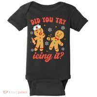 Funny Christmas Nurse Gingerbread Man Did You Try Icing It Baby Bodysuit thumb 0