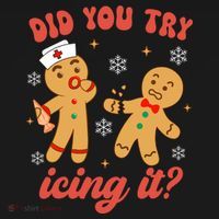Funny Christmas Nurse Gingerbread Man Did You Try Icing It Kids Sweatshirt thumb 2