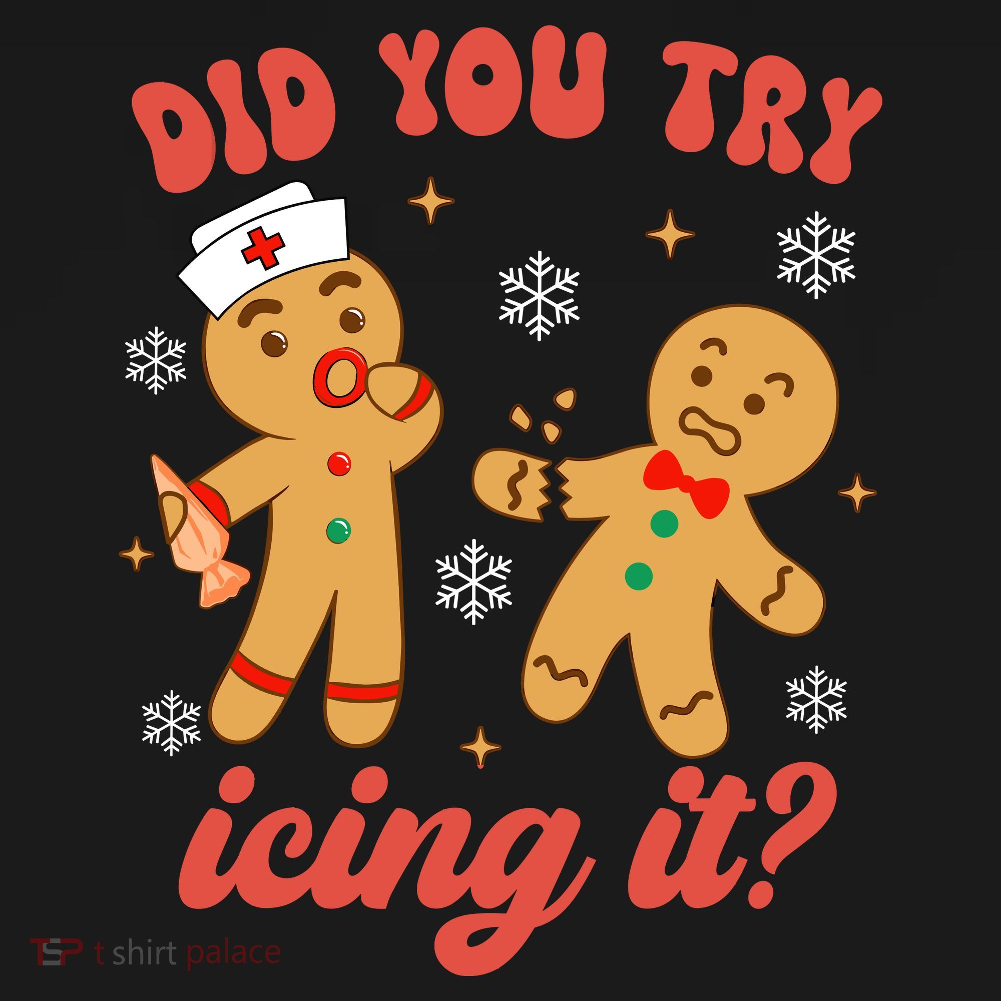 Funny Christmas Nurse Gingerbread Man Did You Try Icing It Kids Sweatshirt
