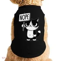 Funny Cat Nope Grumpy Face Cat Sarcastic Mom Dad Doggie Tank thumb 0