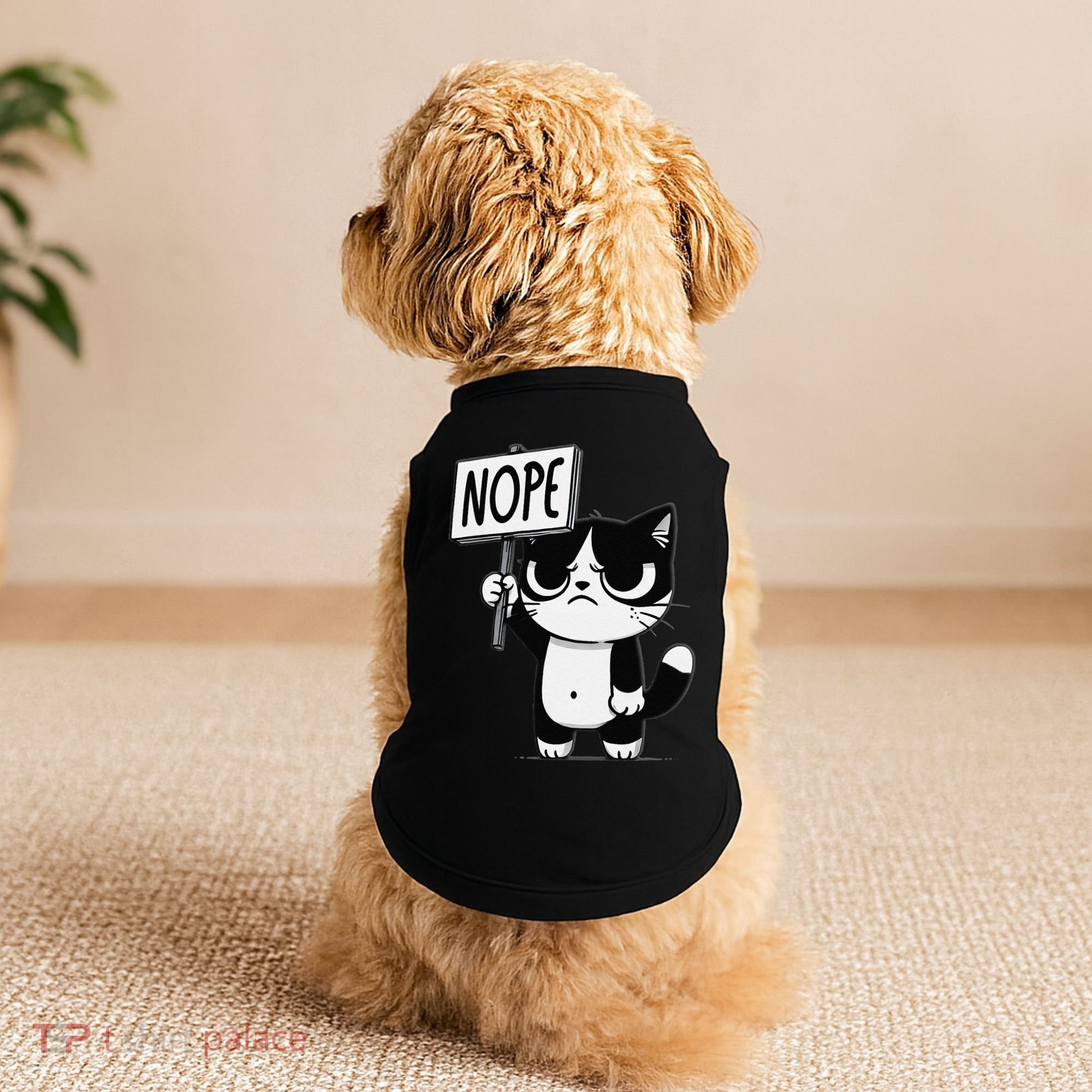 Funny Cat Nope Grumpy Face Cat Sarcastic Mom Dad Doggie Tank