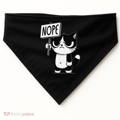 Funny Cat Nope Grumpy Face Cat Sarcastic Mom Dad USA-Made Doggie Bandana