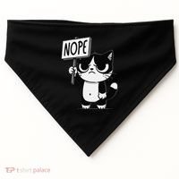 Funny Cat Nope Grumpy Face Cat Sarcastic Mom Dad USA-Made Doggie Bandana thumb 0