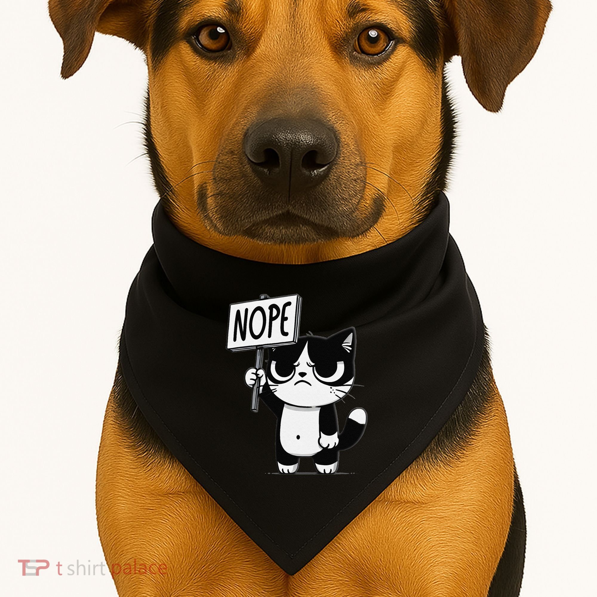 Funny Cat Nope Grumpy Face Cat Sarcastic Mom Dad USA-Made Doggie Bandana