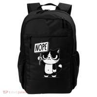 Funny Cat Nope Grumpy Face Cat Sarcastic Mom Dad Backpack thumb 0