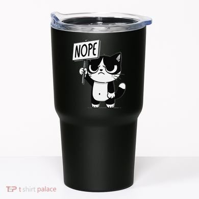 Funny Cat Nope Grumpy Face Cat Sarcastic Mom Dad Tumbler
