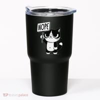 Funny Cat Nope Grumpy Face Cat Sarcastic Mom Dad Tumbler thumb 0