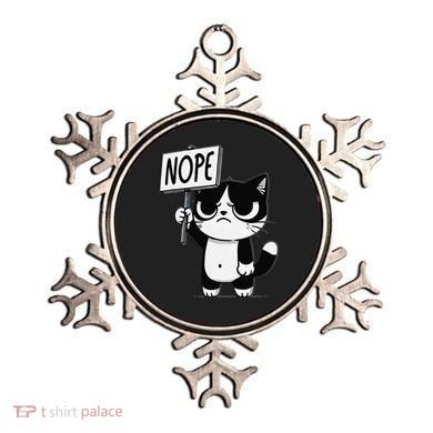 Funny Cat Nope Grumpy Face Cat Sarcastic Mom Dad Ornament