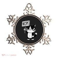 Funny Cat Nope Grumpy Face Cat Sarcastic Mom Dad Ornament thumb 0