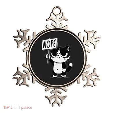 Funny Cat Nope Grumpy Face Cat Sarcastic Mom Dad Ornament
