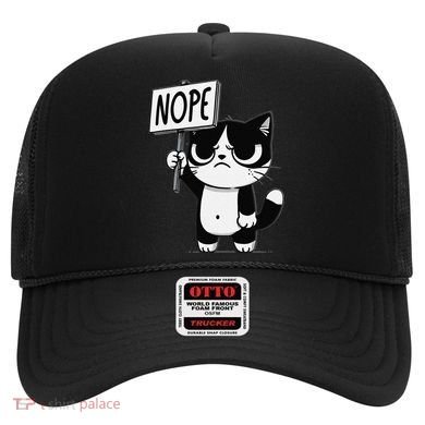 Funny Cat Nope Grumpy Face Cat Sarcastic Mom Dad Hat