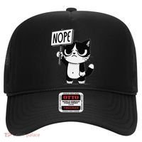 Funny Cat Nope Grumpy Face Cat Sarcastic Mom Dad Hat thumb 0